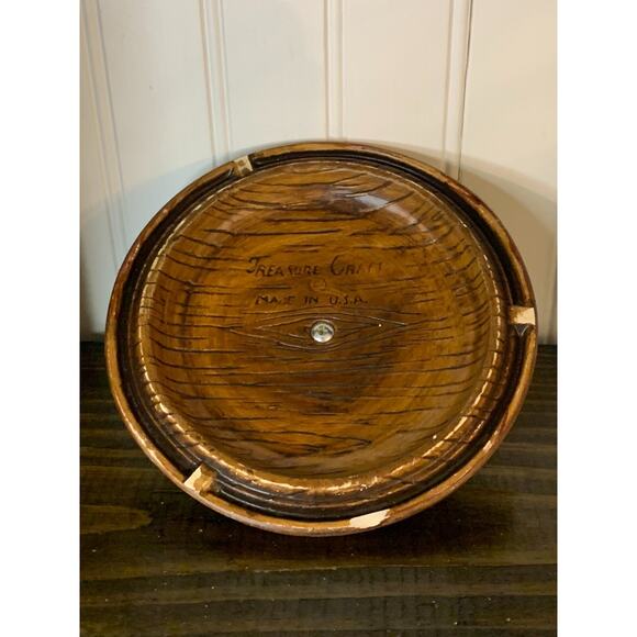 Treasure Craft USA Apple "Cookies" Jar W Lid Brown W Green Apple - Picture 7 of 10